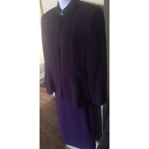 Royal Purple 2pc Suit w/ Faux Fur by Shezelle